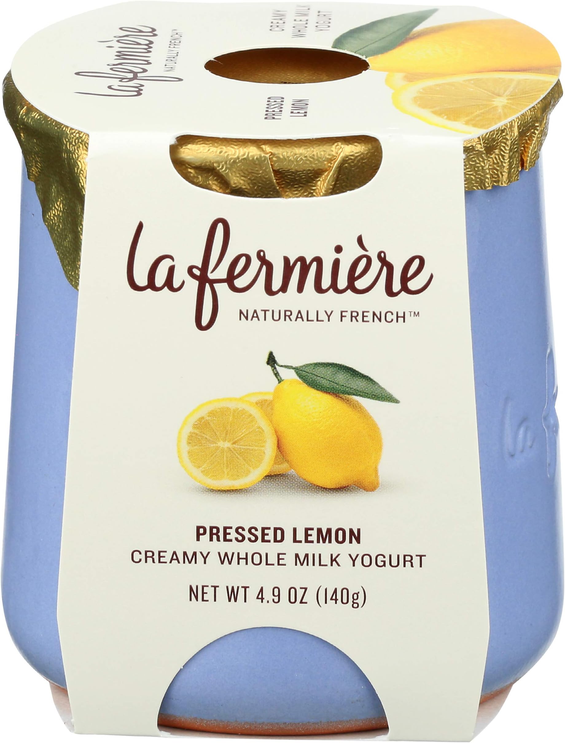 La Fermiere, Yogurt French Whole Milk Pressed Lemon, 4.9 Ounce