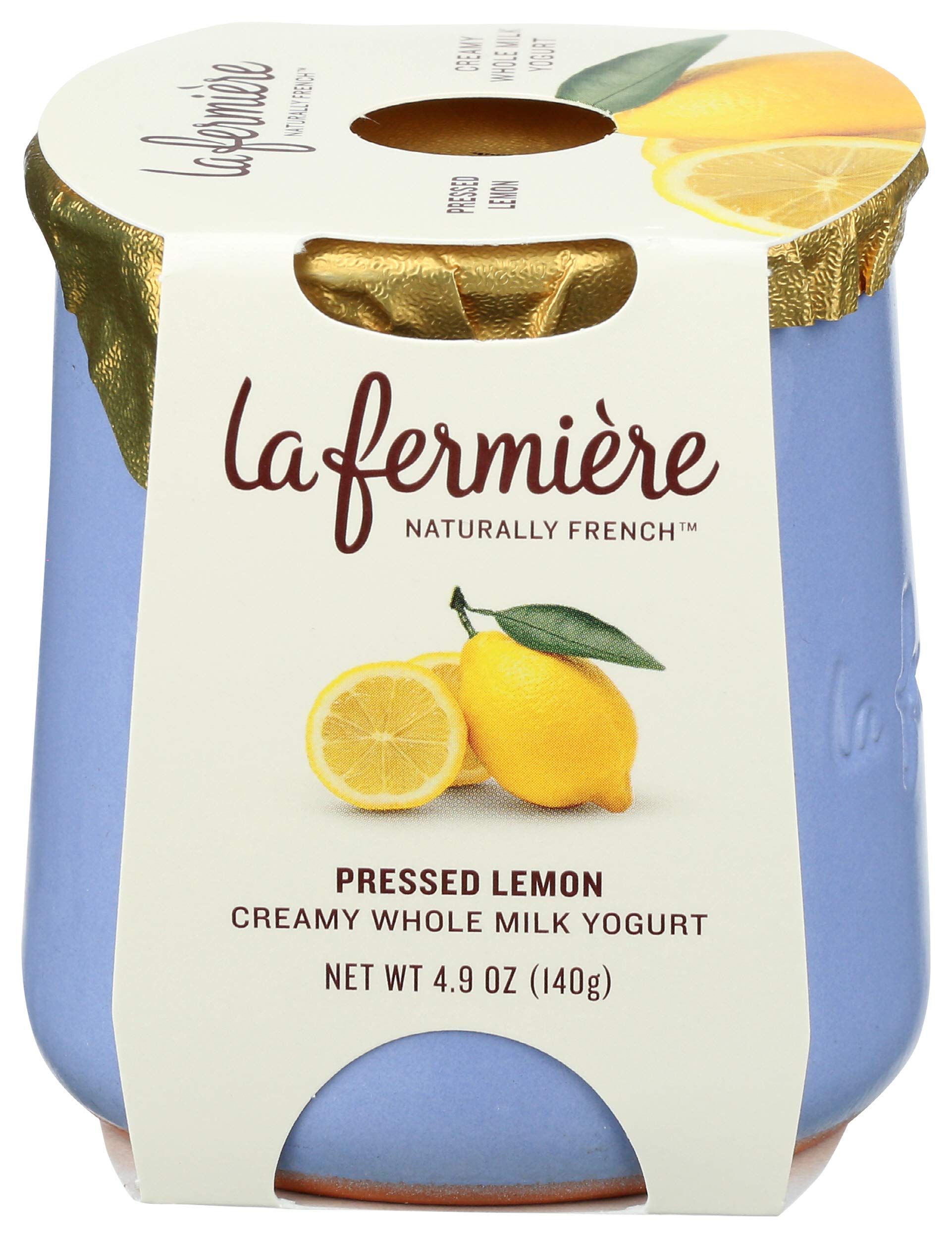 La Fermiere, Yogurt French Whole Milk Pressed Lemon, 4.9 Ounce