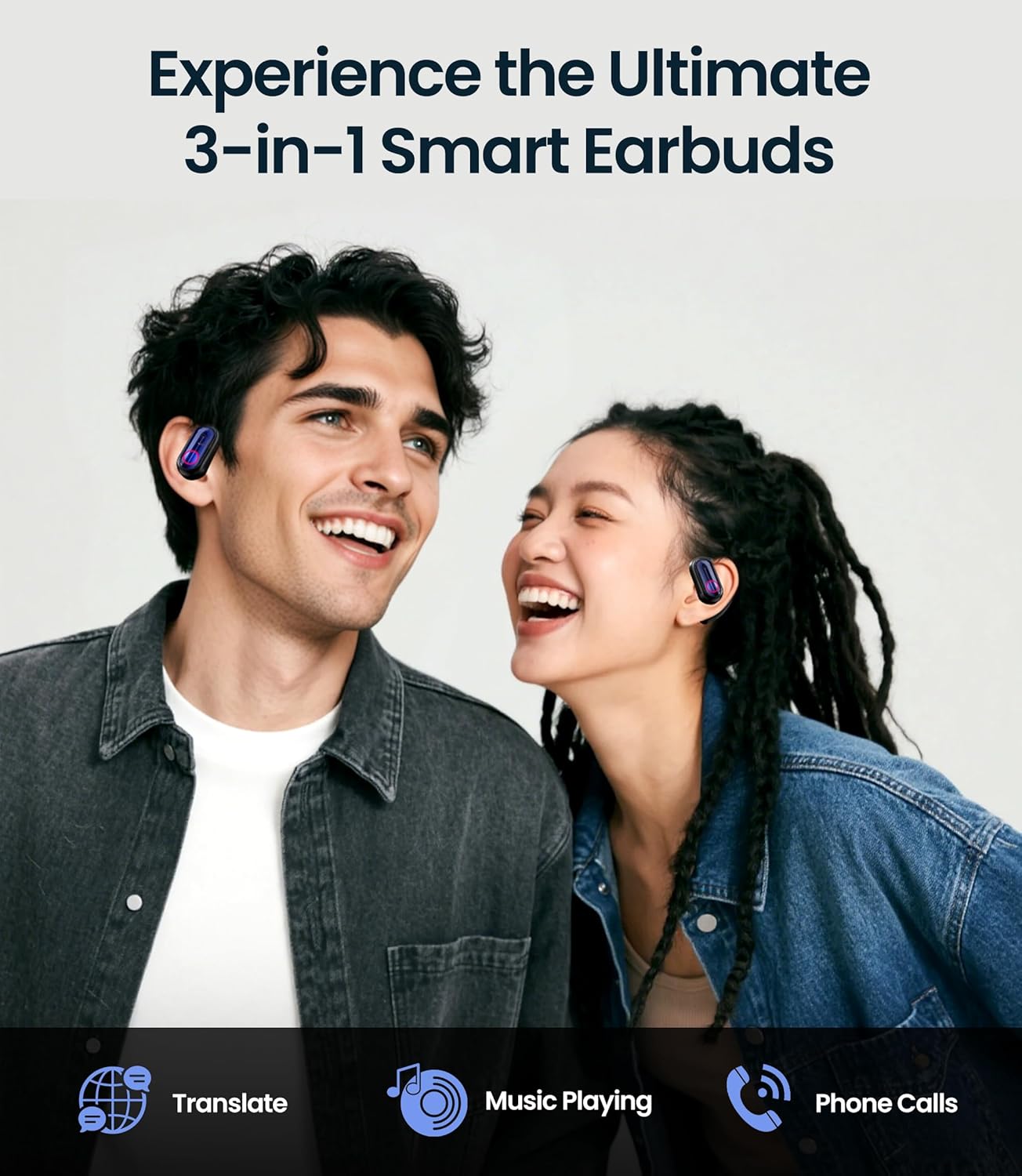 AI Translation Earbuds Real Time, 3-in-1 Translator Earbuds with 144 Languages and Accents Headphones Translating Device, Open-Ear Wireless Bluetooth Earbuds with Charging Case for iPhone and Android - Image 8