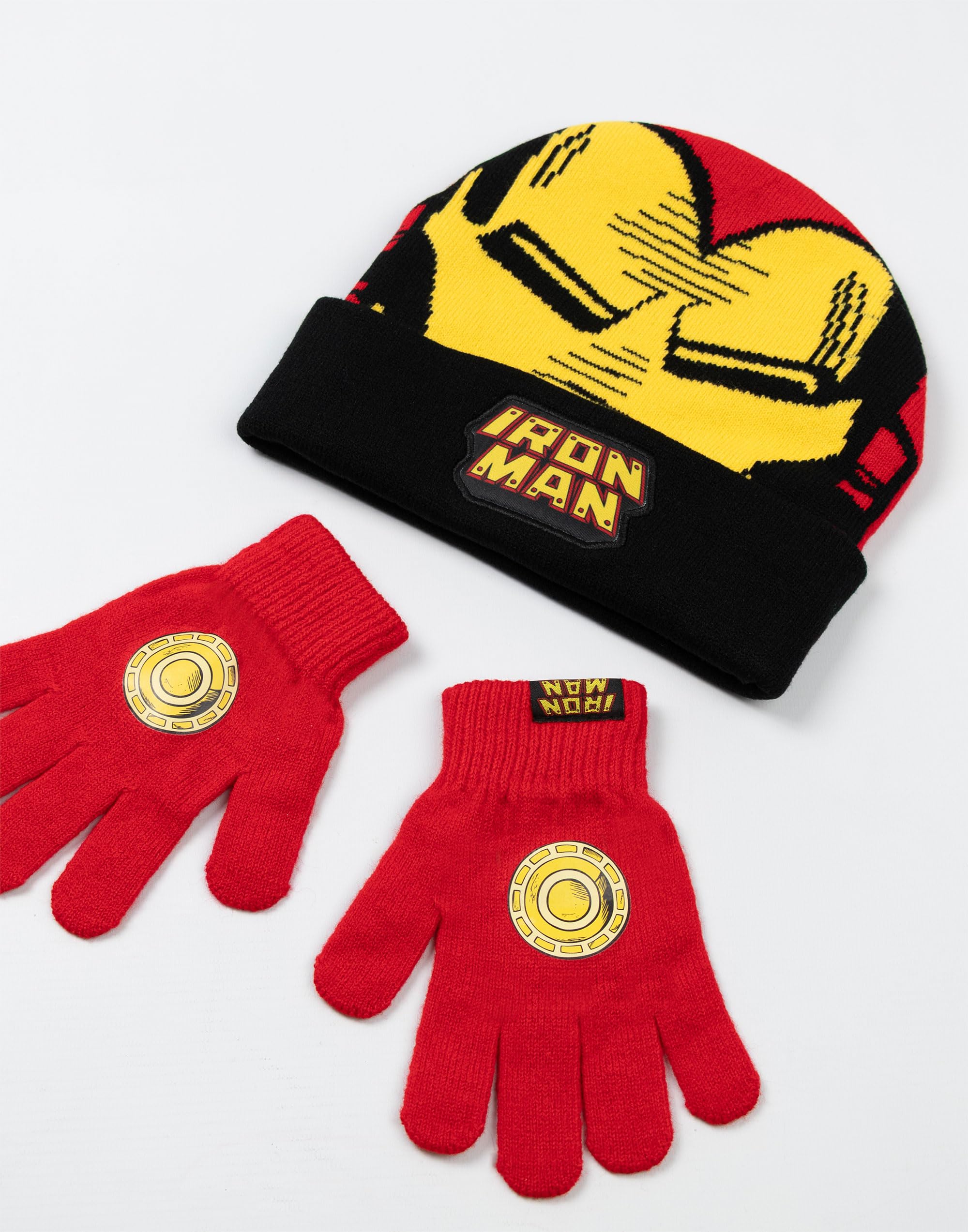 Marvel Iron Man Jungen Mütze und Handschuhe, Rot, Winterwärme, Accessoires mit Iron Man Grafik, Kinderausrüstung für kaltes Wetter, perfekt für Outdoor-Abenteuer, Merch