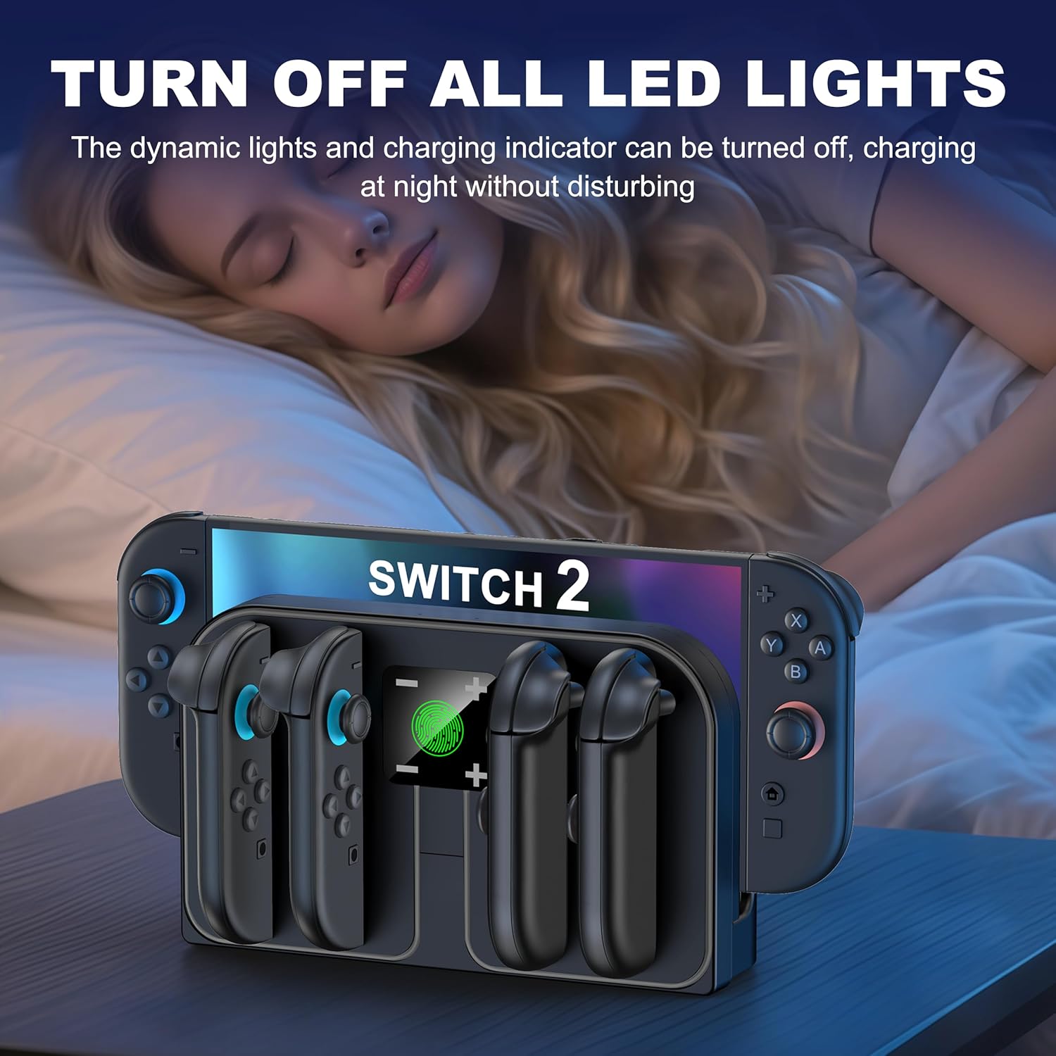 EXTREMECOOL Charging Dock Compatible with Nintendo Switch 2 (2025) for Joycon Controller, 4 in 1 Joypad Charger with Magnetic Design, Switch 2 Joy Con Fast Chagre Stand Station with USB C Cable