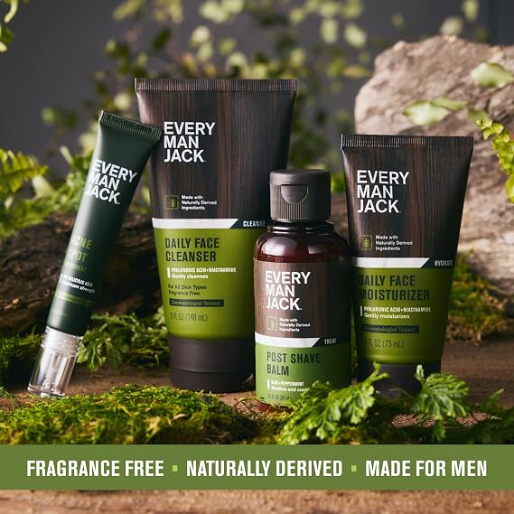 Every Man Jack Hydrating Face Wash for Men with Hyaluronic Acid & Niacinamide Gently Removes Dirt and Oil, Revives Dry, Dull Skin 5 fl oz (2 Pack)
