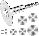 1/4-Inch Hex Shank Rotary Drill Saw(with 5PCS Blades),HSS Saw Disc Wheel Cutting Blades for Drills Rotary Tools