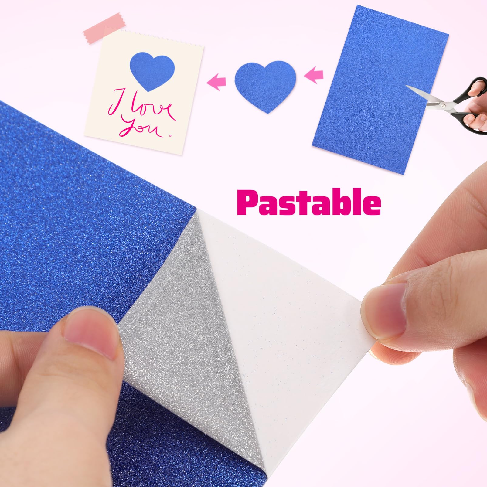 Cartoncino Glitterato 250g 60 Fogli Carta per Artigianato Carta Glitterata per Crafting Scrapbooking Biglietti D'auguri Colore Casuale