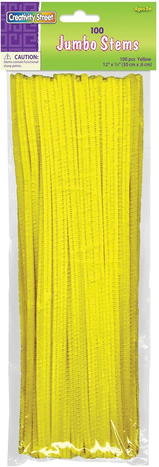 Creativity Street Chenille Stems/Pipe Cleaners 12 Inch x 6mm 100-Piece, Yellow