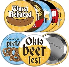 Big Dot of Happiness Oktoberfest - 3 inch German Beer Festival Badge - Pinback Buttons - Set of 8