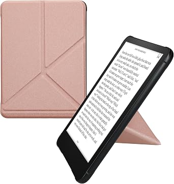 kwmobile Cover for Amazon Kindle Paperwhite 2024 / Colorsoft Case - Slim PU Leather eReader Cover with Stand and auto Sleep funktion - Rose Gold