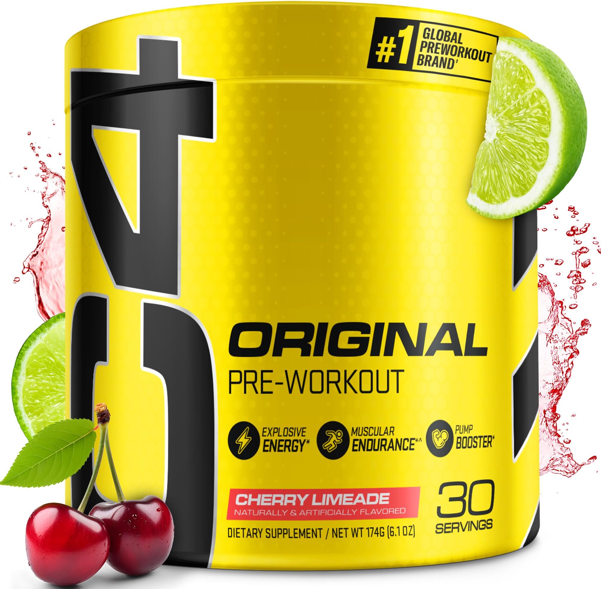 Cellucor C4 Original Pre Workout Powder Cherry Limeade | Vitamin C for Immune Support | Sugar Free Preworkout Energy for Men & Women | 150mg Caffeine + Beta Alanine + Creatine | 30 Servings