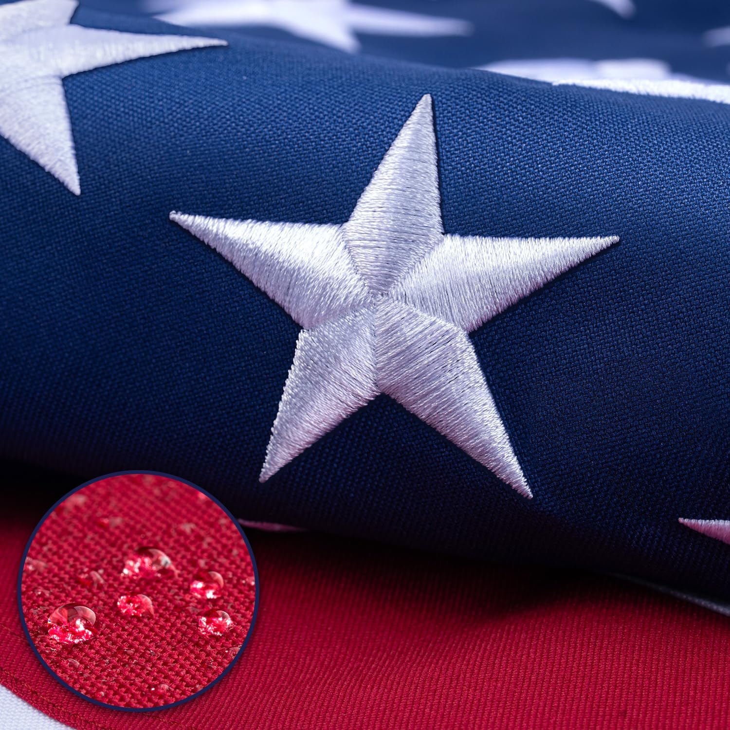 American Flag 3x5 ft for Outside, TearProof Series Spun Polyester US Flags Ultra Durable with Embroidered Stars, Sewn Stripes, Brass Grommets, Indoor/Outdoor All Weather Use