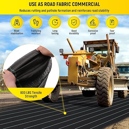 Miniatura 3 de Doniks Tela de entrada de 6 x 300 pies, tela de barrera de malezas comercial resistente de 3.5 onzas, tela de paisaje de jardín, tela de drenaje