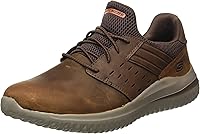 Skechers Men's Delson 3.0 Ezra Leather Bungee Slip-On Sneakers - Air-Cooled Memory Foam Comfort for All-Day Wear