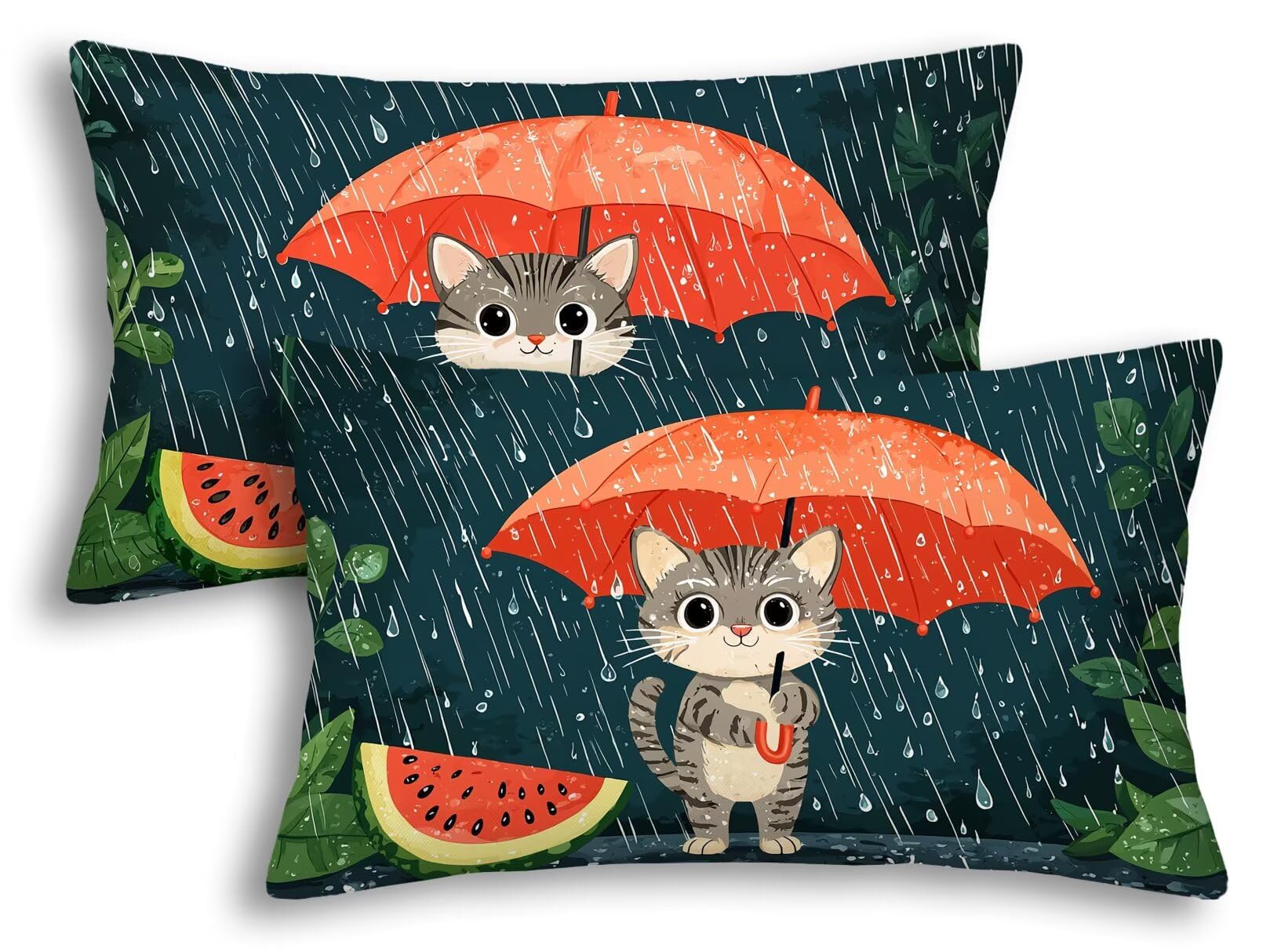 Housse Coussin 40x80 Velours : Protège Oreiller Rectangulaire Chat Anti-Irritation