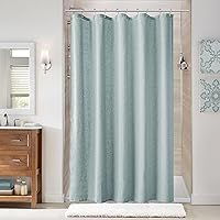 Vista 41 de Naturoom cortina de ducha de 36 pulgadas - cortina de ducha estrecha para espacio pequeño, de medio tamaño, de lino verde ultra gruesa, juego