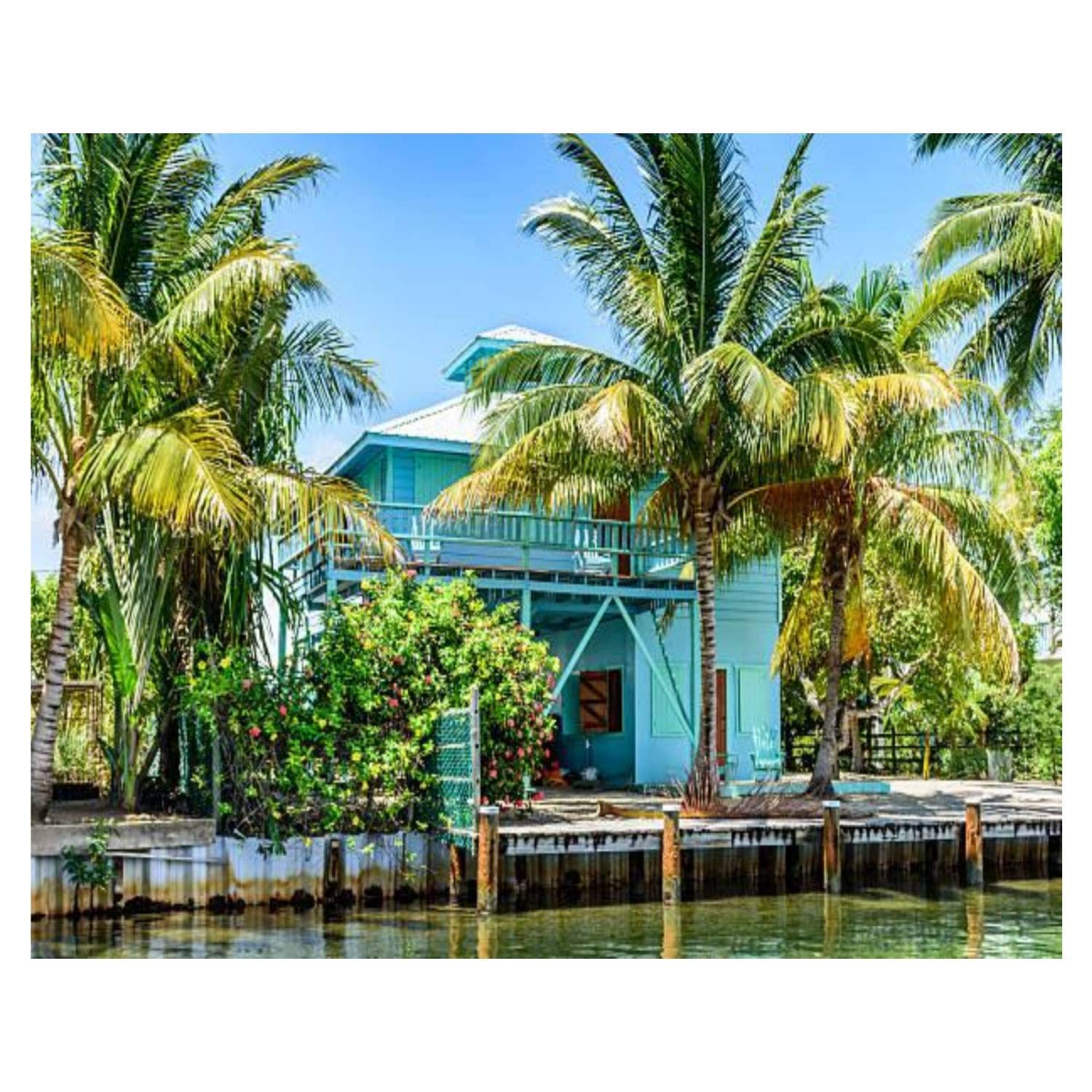 Buy Paint By Numbers Turquoise waterside house Placencia Belize Digital