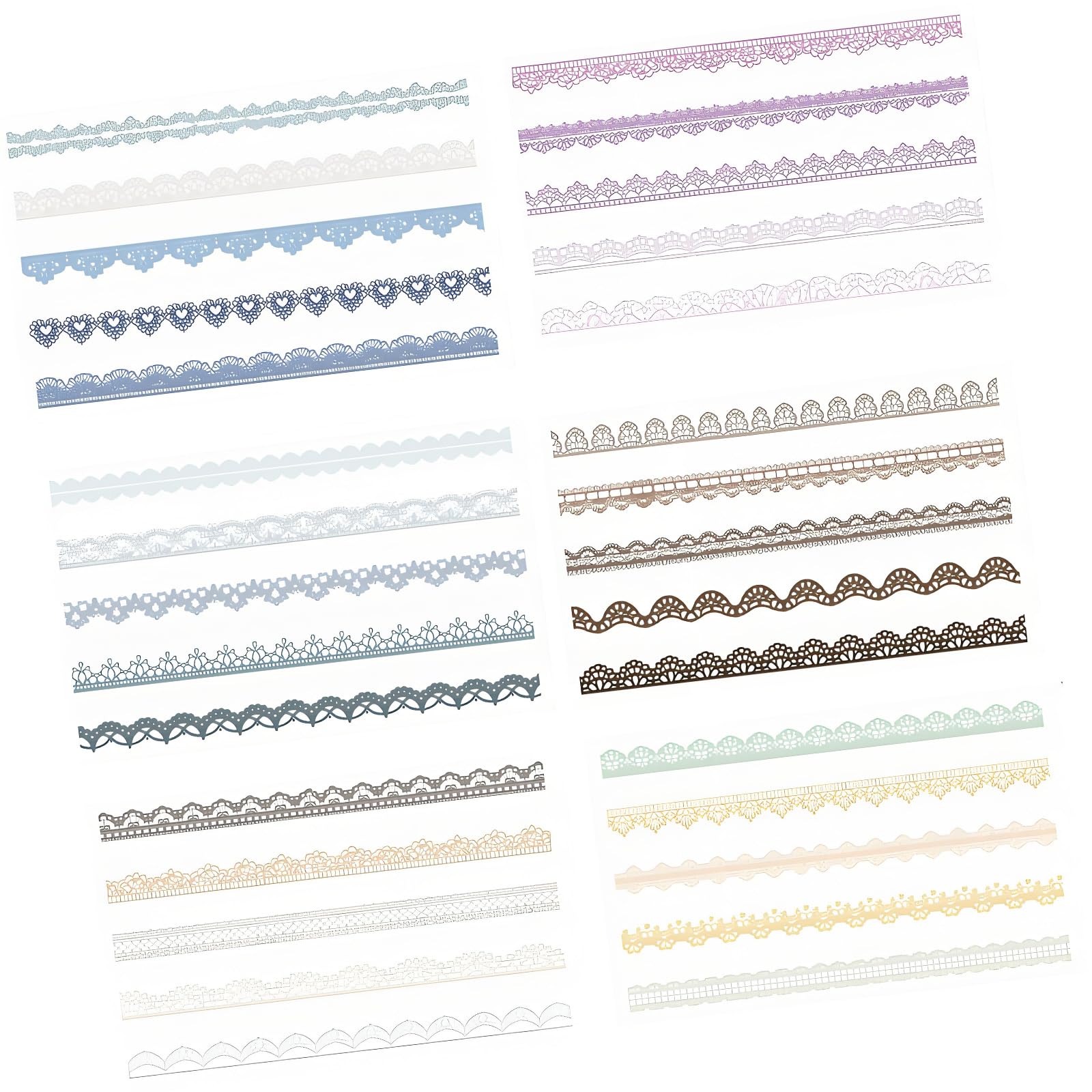 Zbiianxer Multicolor Multipurpose 240Pcs Lace Scrapbook Embellishments For Artistic Styles Scrapbook Trim Decorations