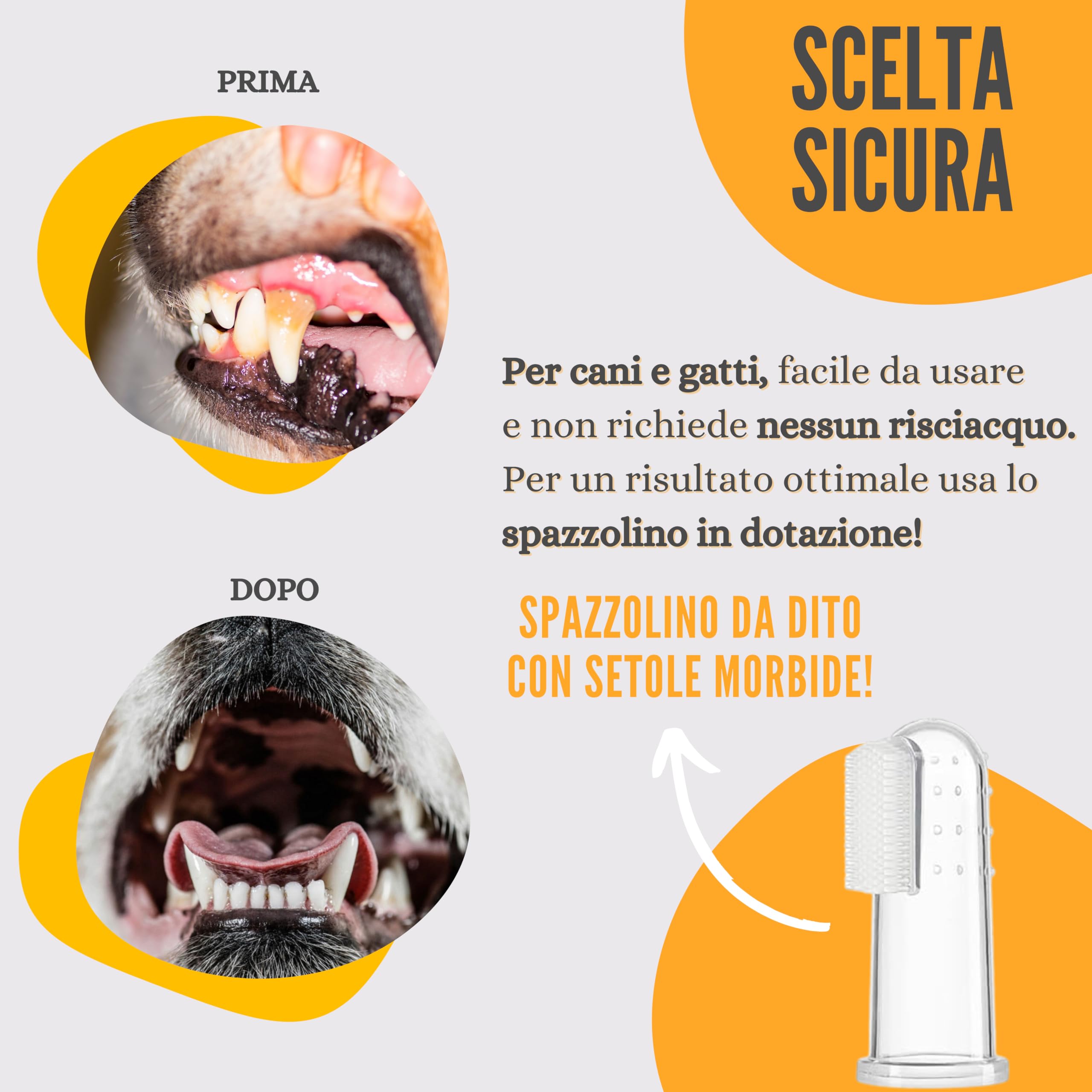 Spray Dentale Enzimatico per Cani e Gatti Dentifricio Naturale Igiene Orale Rimedio Tartaro Alitosi
