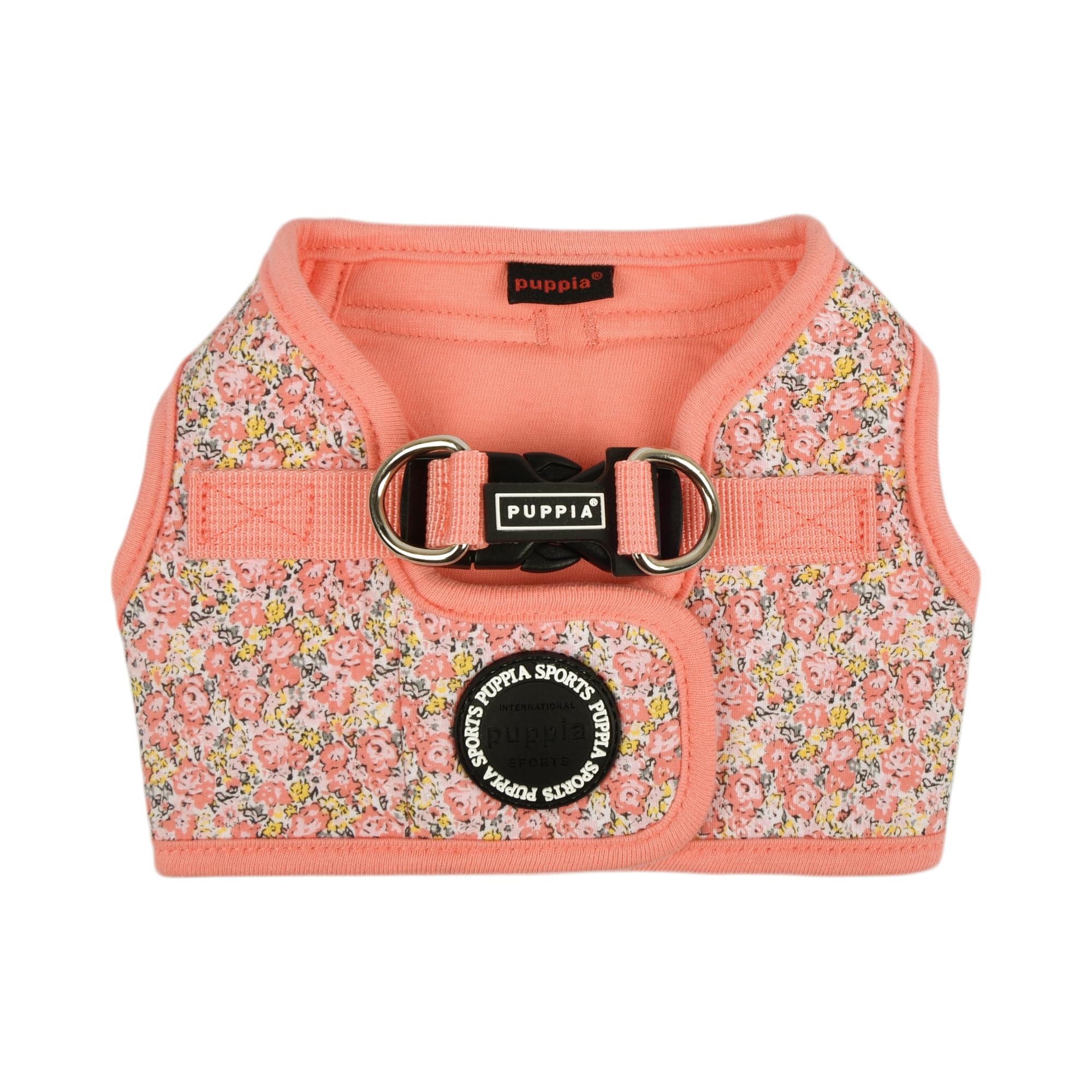 Puppia Kealoha Dog Vest Harness B (Step-in) Fashionable Flower Pattern Spring Summer Harness for Small and Medium Dogs, Pink, Small
