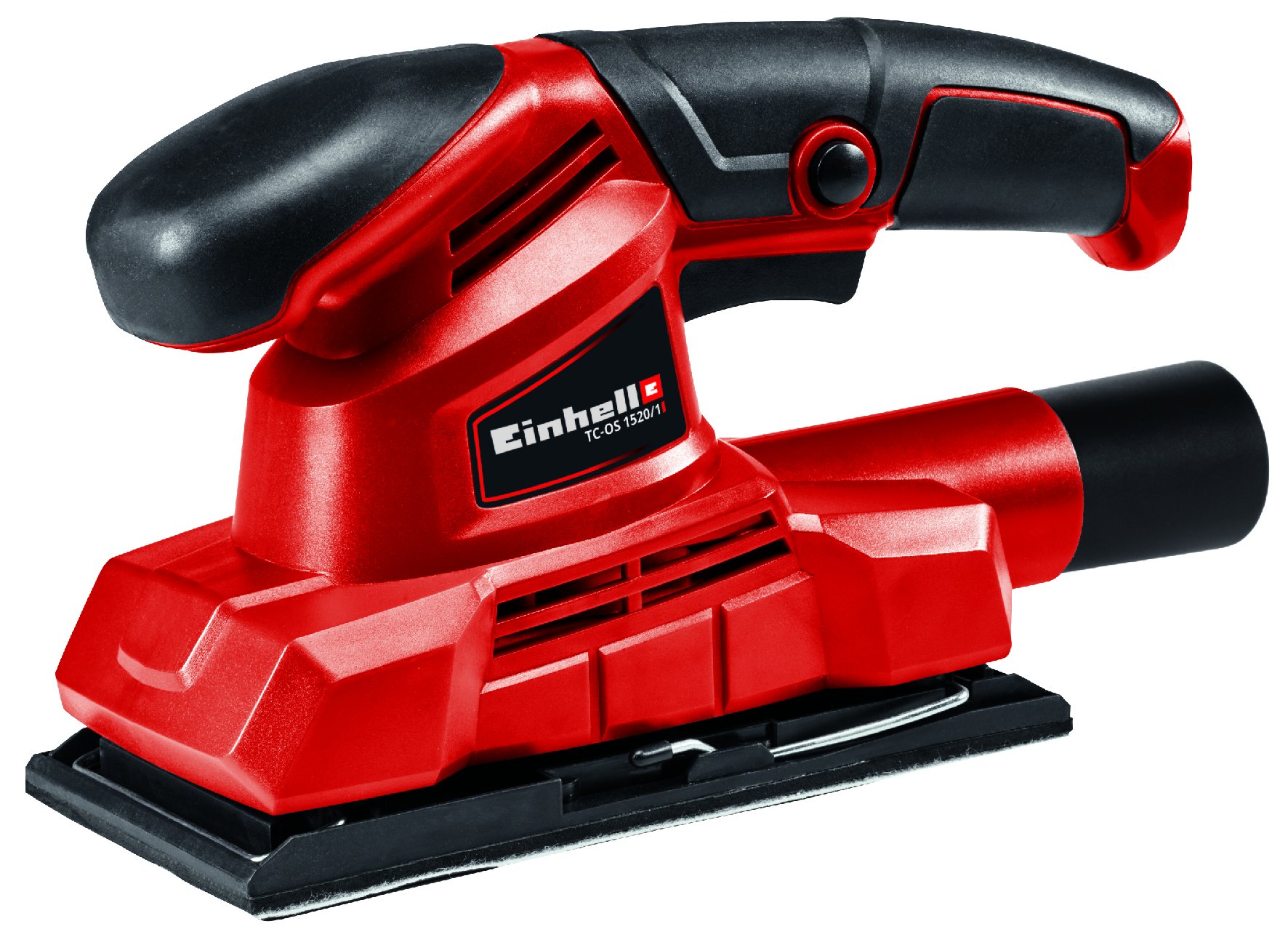 Einhell Schwingschleifer TC-OS 1520/1 (150W, 24 1-minSchwingzahl, Kletthaftung u. Klemmvorrichtung, Softgrip,inkl. 3x Schleifpapier (P120)), Rot