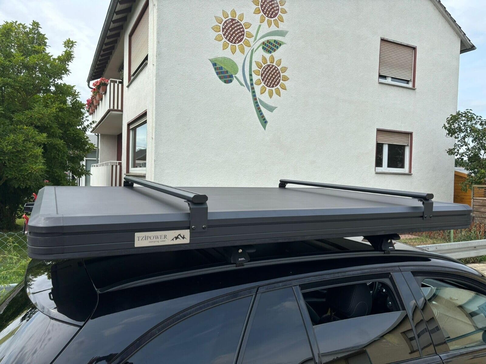 Tente de toit de voiture en aluminium rigide noir/gris LED, isolation, support avec voile d'ombrage en option