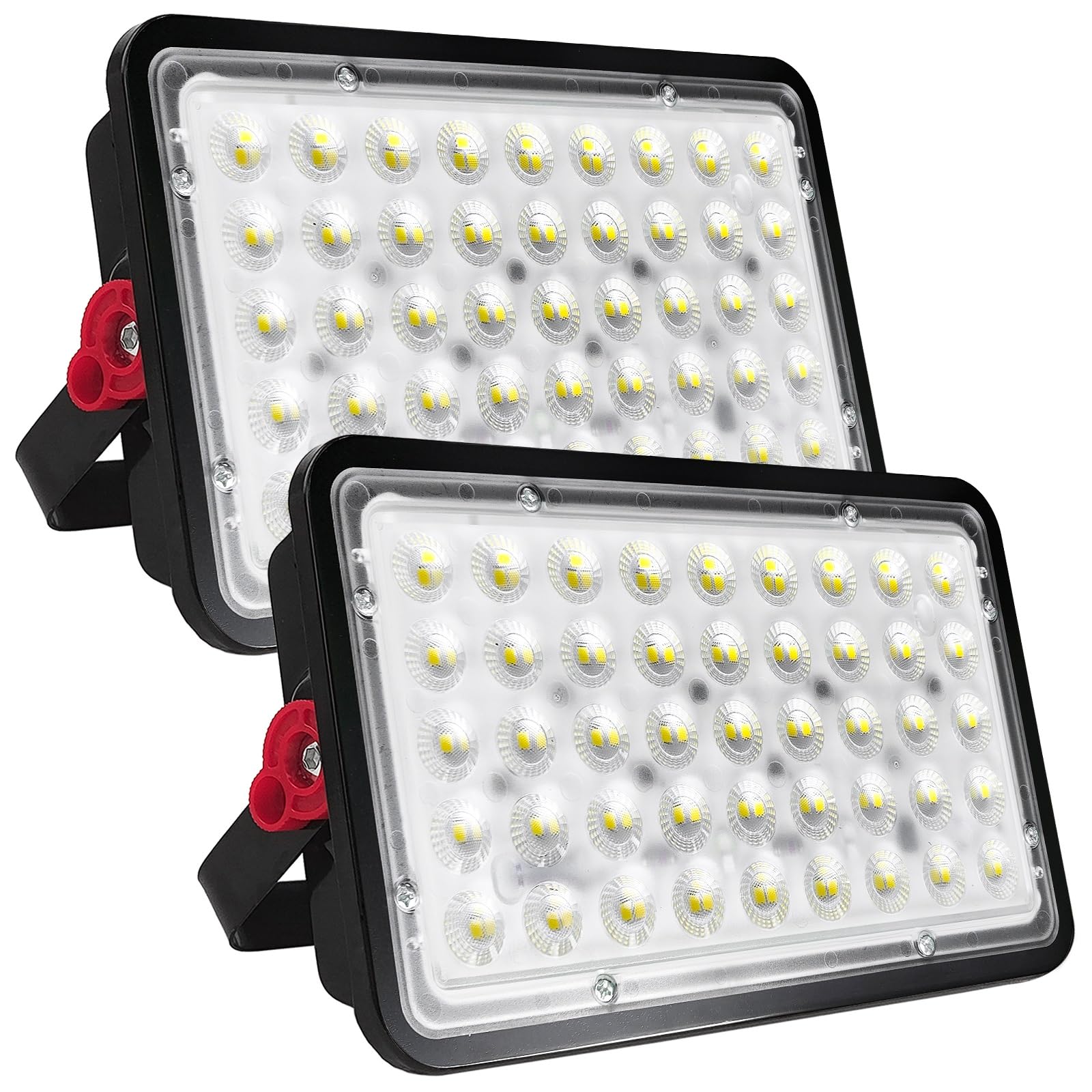 CREATESTAR Faretto Led da Esterno 100W 10000LM, 2 Pezzi Faretti Led Esterni 6500K luce bianca fredda, IP66 Impermeabile Faro per magazzino giardino garage campo sportivo cortile