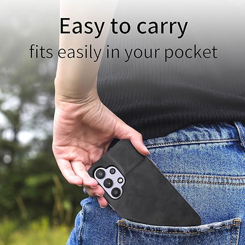 Miniatura 7 de Asuwish Funda de teléfono para Samsung Galaxy A32 5G 2021 de 6.5 pulgadas con protector de pantalla de vidrio templado y funda de cuero fino y