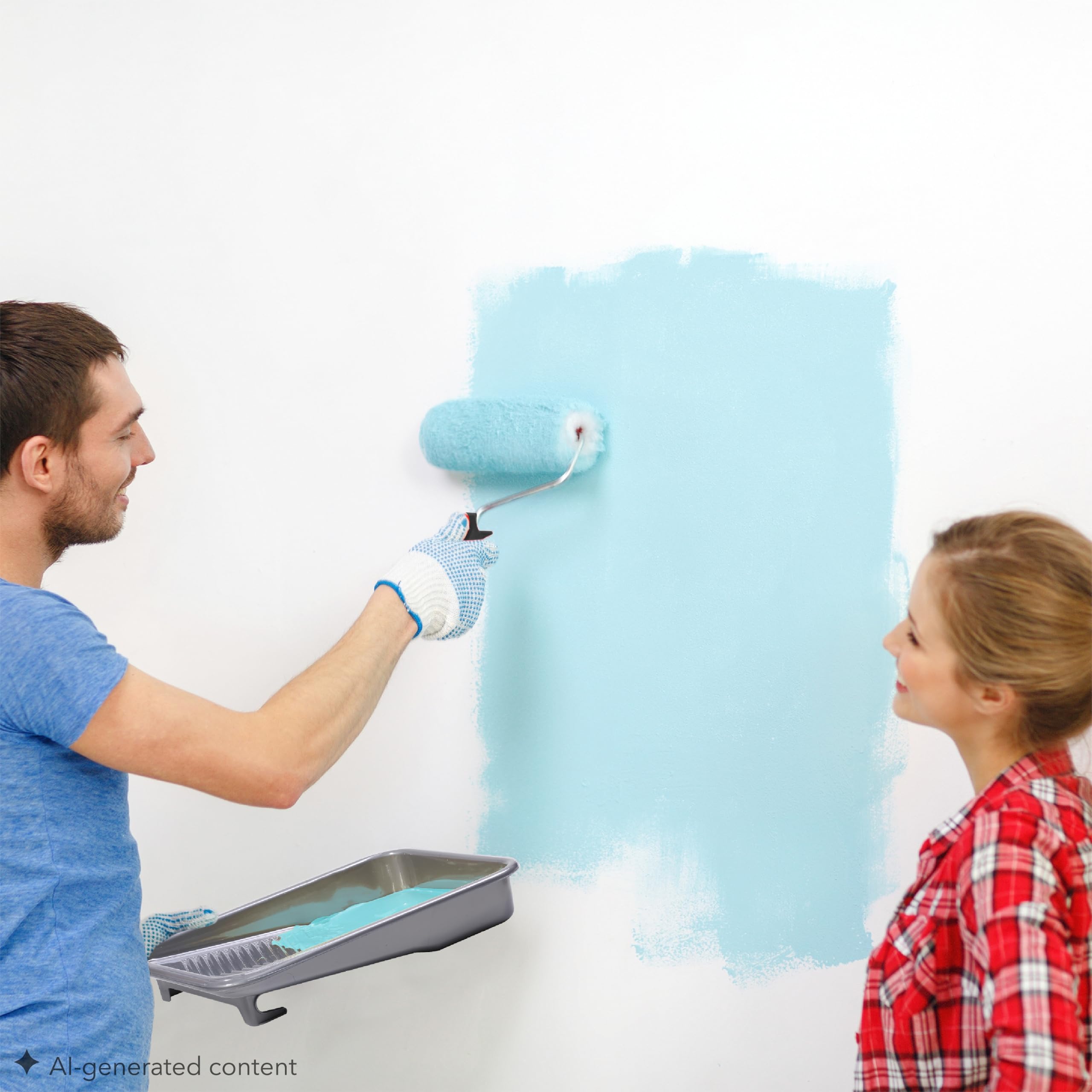 Bates- Juego de bandejas de pintura, 9 pulgadas, 12 piezas, bandeja de pintura de plástico con 10 bandejas, bandeja de pintura desechable de capacidad profunda texturizada con marco de rodillo de