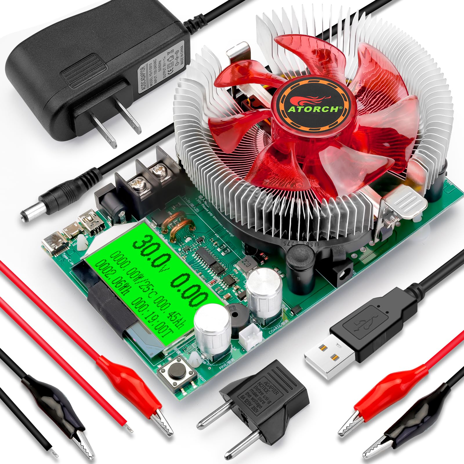 MakerHawk Electronic Load Tester - USB Load Tester 150W 200V 20A Resistor Adjustable Constant Current Battery Capacity Tester Module Intelligent Dischar