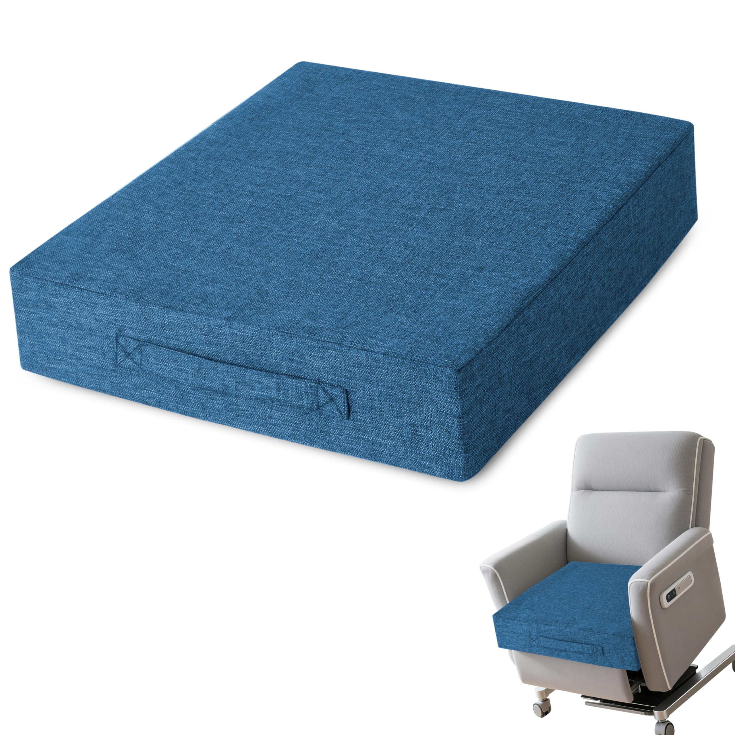 AddGrace Recliner Cushions for Elderly 20"x20"x4" Blue