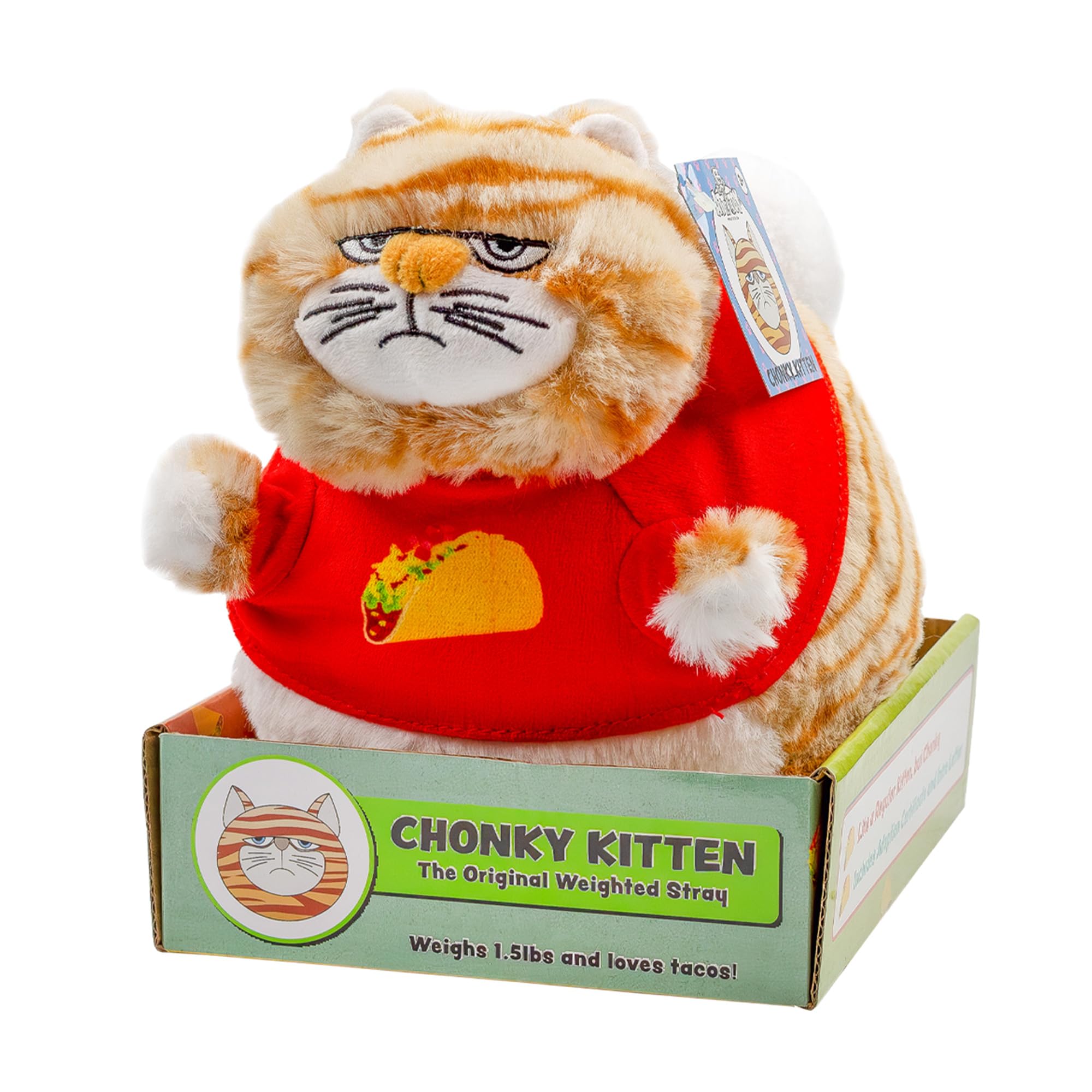 Chonky Kitten Plush, Mini Fat Kitty Cat Stuffed Animal Toy
