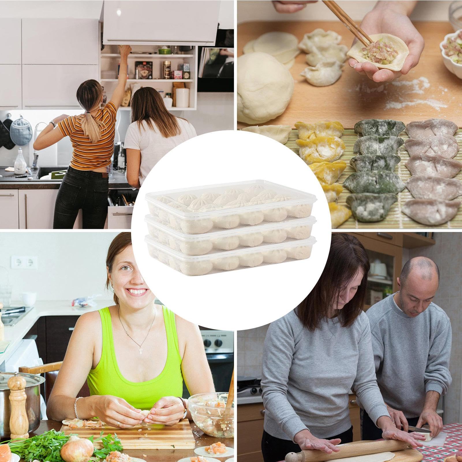Soporte para huevos, antiadherente con tapa, bandeja para huevos de | refrigerador, bandeja para albóndigas, para microondas, , cocina, despensa, hogar, apartamento