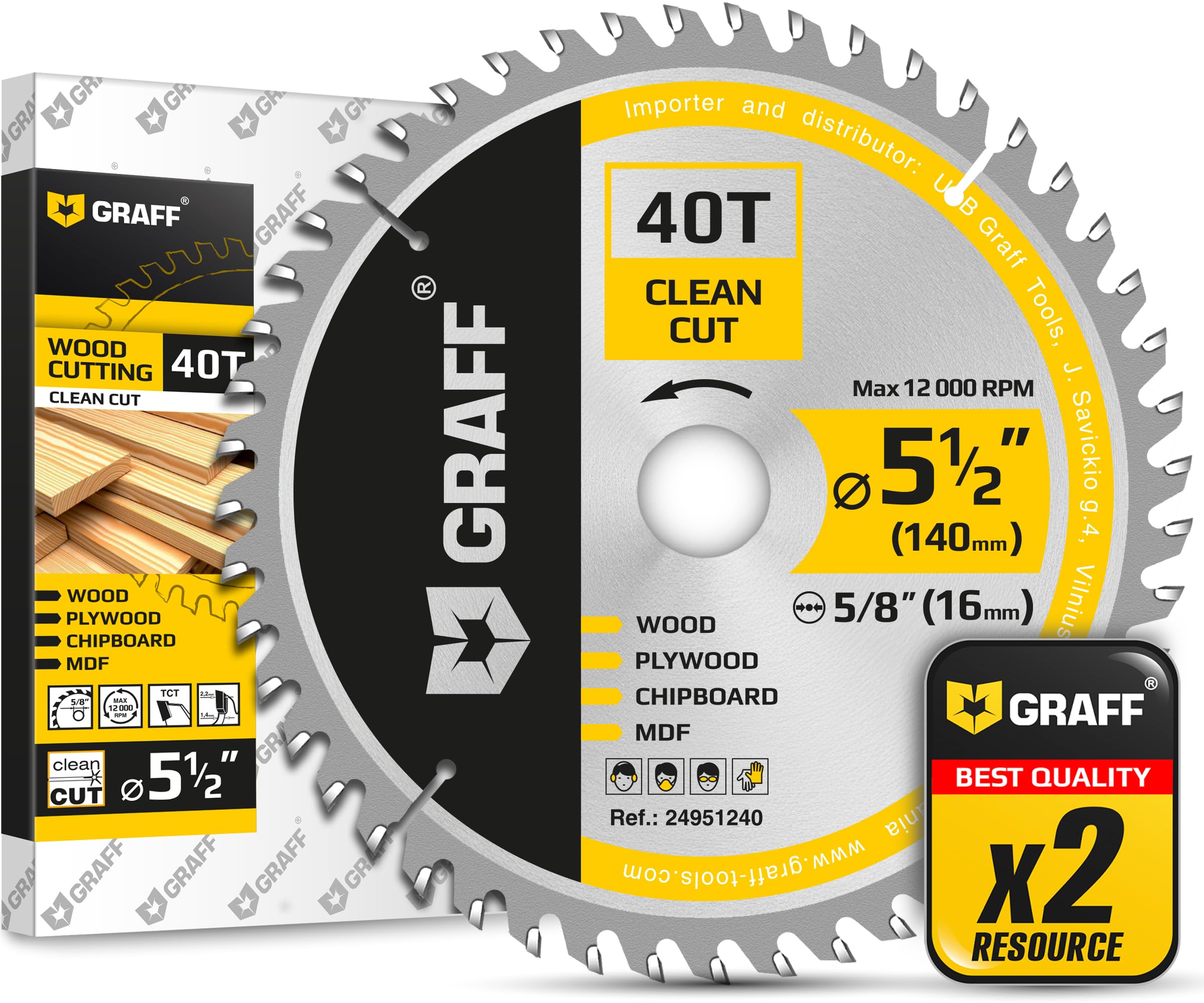 GRAFF Angle Grinder Blades - 4.5" Wood Cutting Set -17