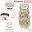 KooKaStyle Clip in Synthetic Hair Extensions Long Wavy 4PCS Thick Hairpieces Bleach Blonde mix Light Blonde Fiber Double Weft Natural Hair Extensions 20 Inch for Women