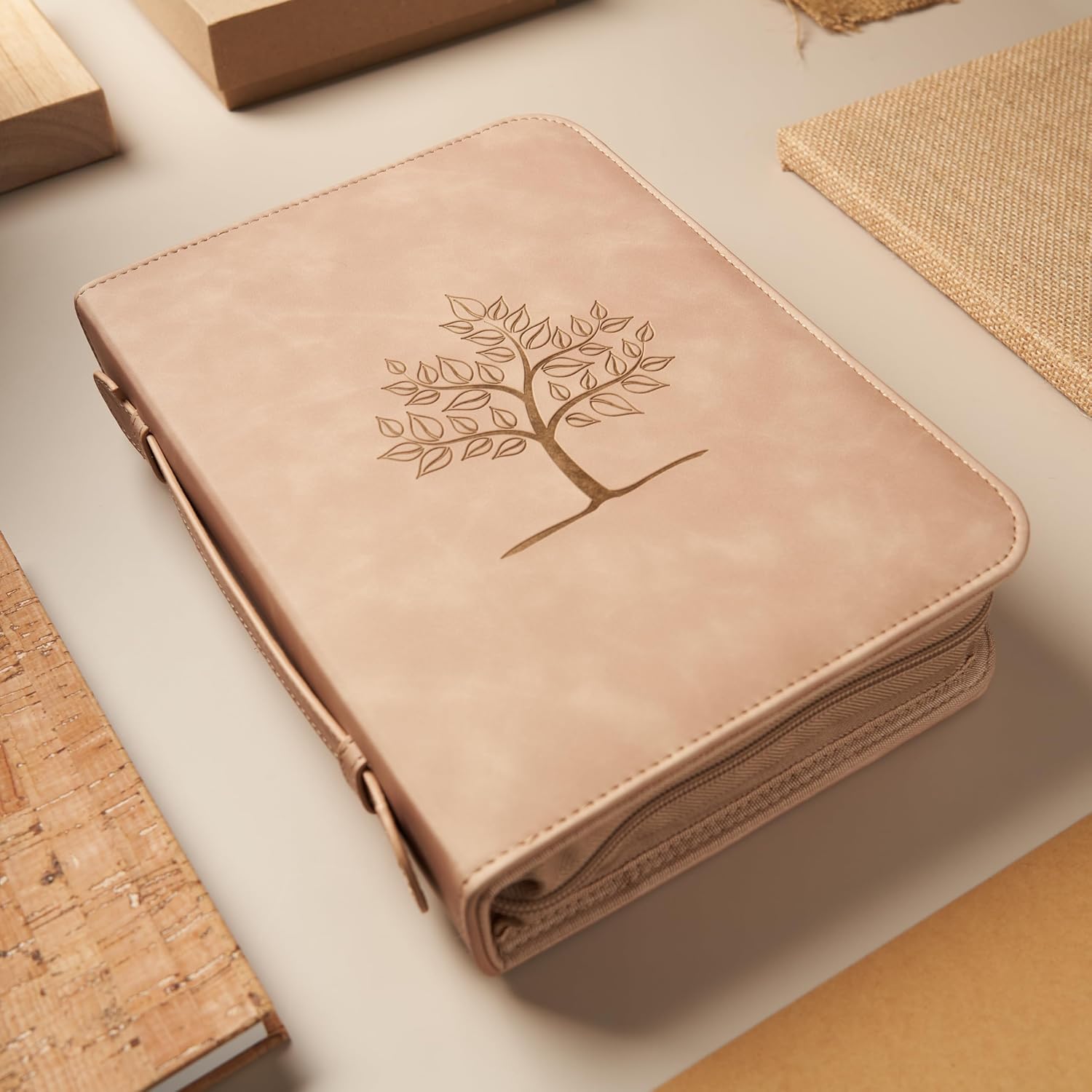 BLIEVE- Bible Cover Case for Women and Men with Storage Pockets, Handle and Bible Ribbon Bookmark, PU Leather Bible Covers Resistant and Stylish Bible Accessories