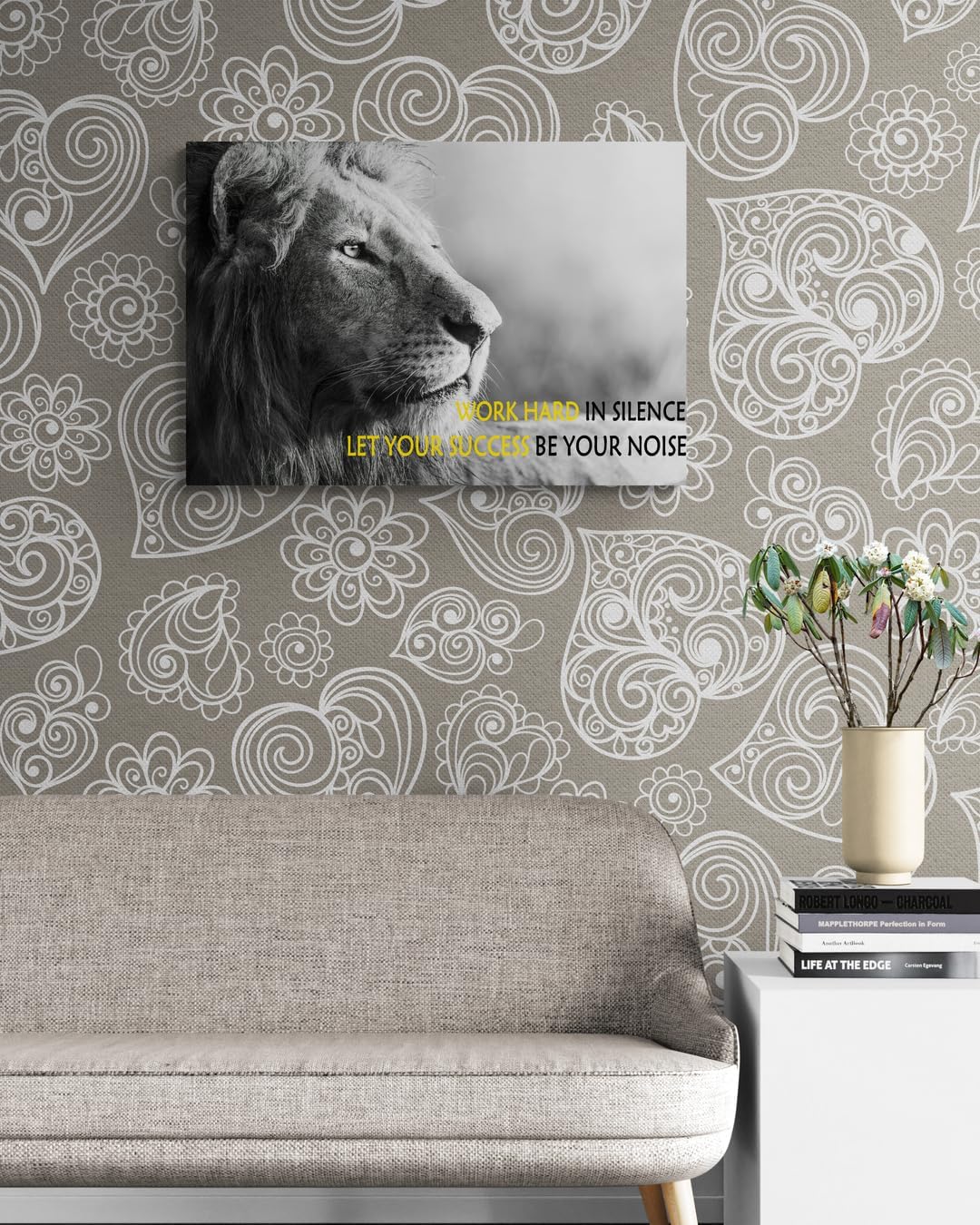 GoForArt Dream Big Motivational Canvas Wall Art, Inspirational Famous Quote Bedroom Living Room Decor, Positive Modern Landscape Mountain Office Dorm Room Poster Print (Lion02, 12''x18'') - Image 3