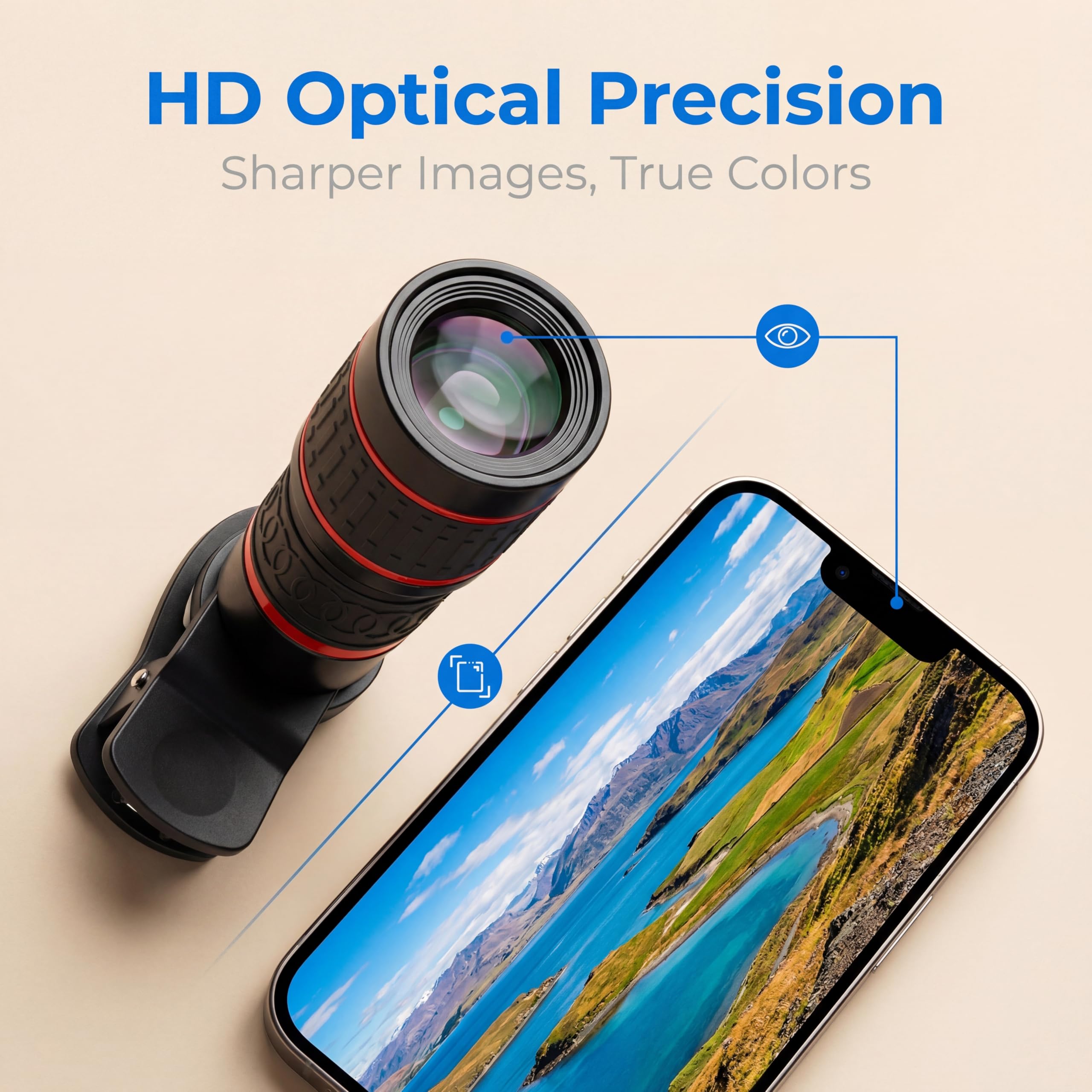 20x Uzun Odak Lens, Uzun Odak Zoom Telefoto Lens Yüksek