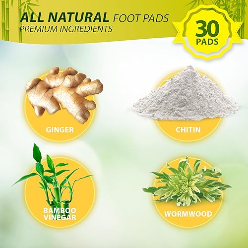 Miniatura 5 de Almohadillas para pies de jengibre natural, cuidado rápido de los pies, almohadillas para pies para mujeres y hombres, mejora la calidad del sueño,