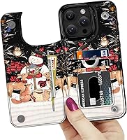 Vista 49 de LETO para iPhone 15 Pro Funda tipo cartera - Tapa tipo folio con patada - Diseños de moda - Tarjetero - Funda protectora para mujeres y niñas - 6.1