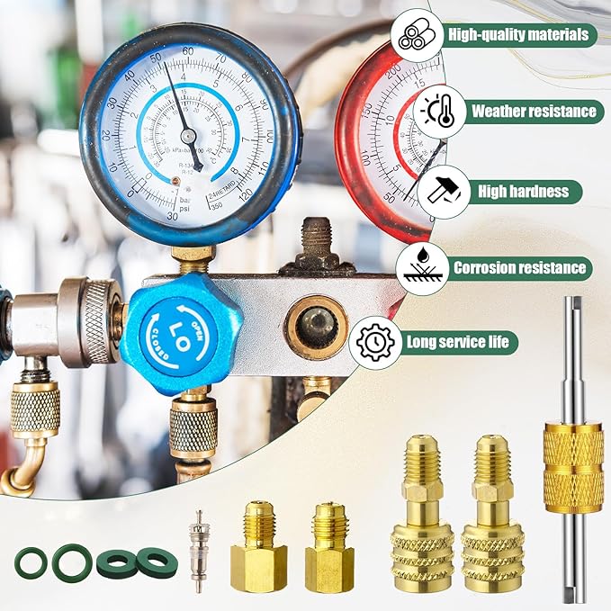 Kit de Adaptadores JaGely 18 Pcs R32 R454b A2l para Split 1/4" a 1/2" miniatura 7