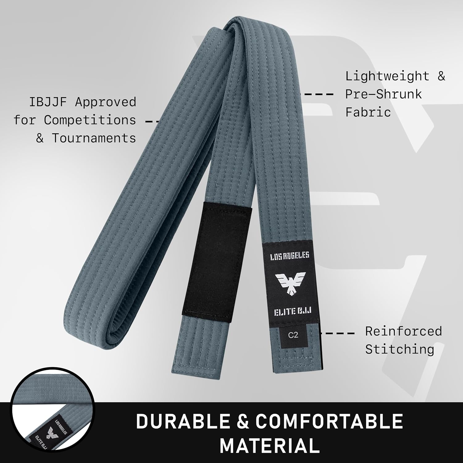 Elite Sports Kids Brazilian Jiu Jitsu Belts Preshurunk Martial Arts Youth BJJ Belts for Girls & Boys with BJJ Ranking Stripes - Image 2