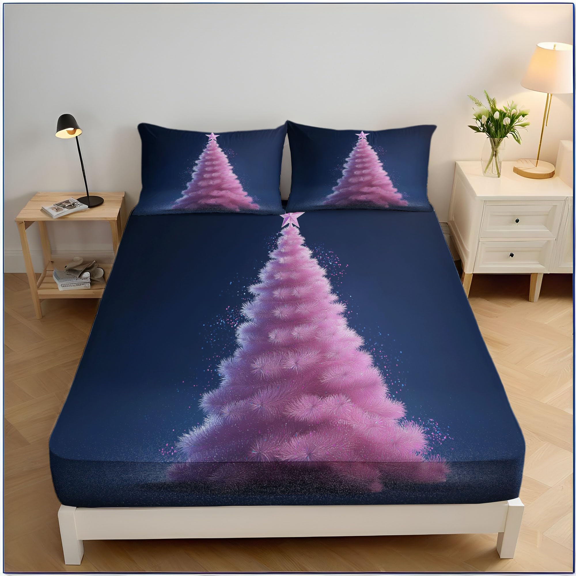 Drap housse dessin animé pour une chambre de Noël magique 180x200