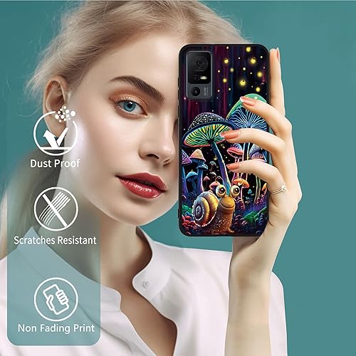Miniatura 2 de Funda para TCL 40XL Tema de hongo caracol con protector de pantalla Funda desmontable para teléfono TCL 40 XL, funda protectora suave TPU elegante