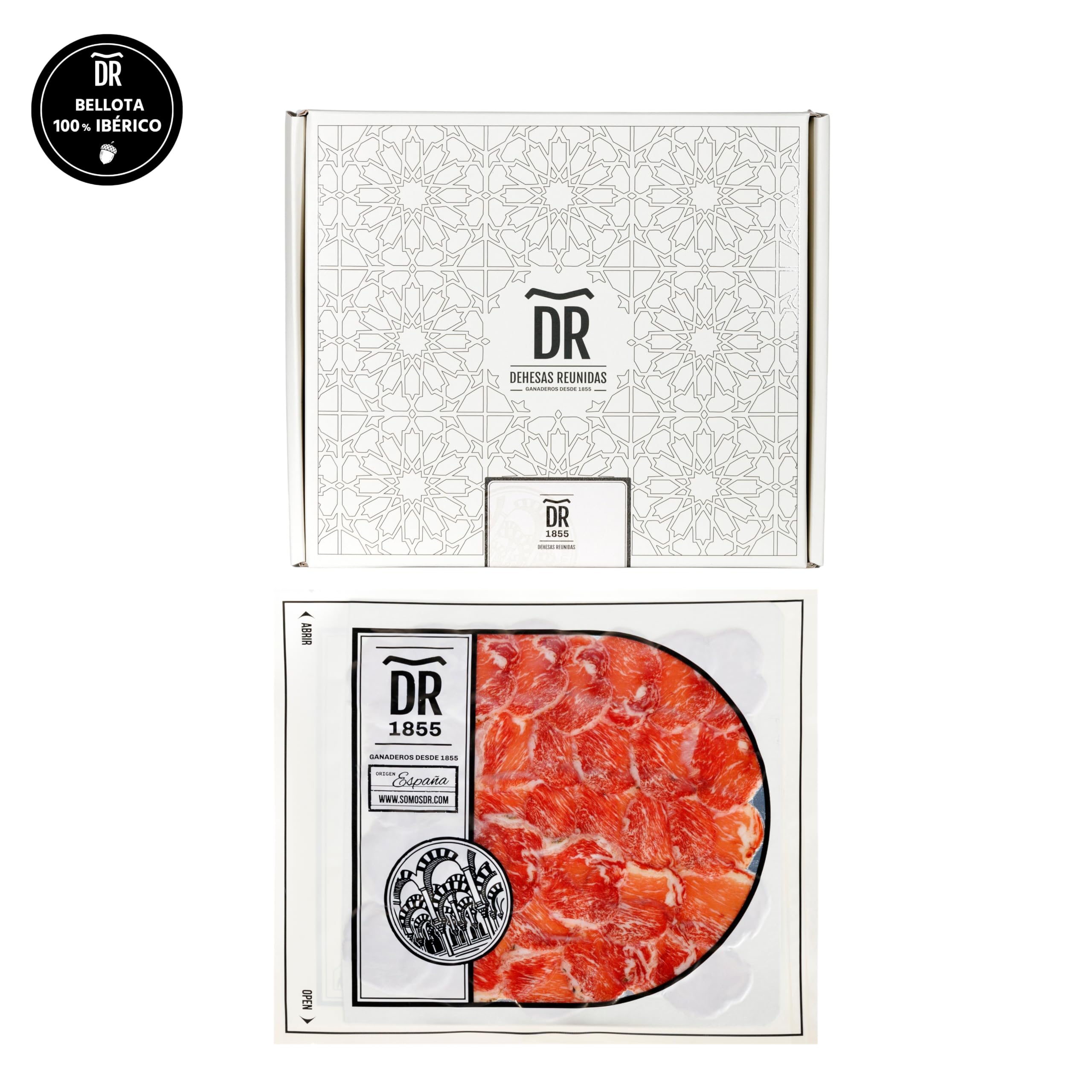 Dehesas Reunidas Caña de Lomo de Bellota 100% Ibérica con Pimentón Loncheada - PACK 10 SOBRES de 80 g - Curación Artesanal