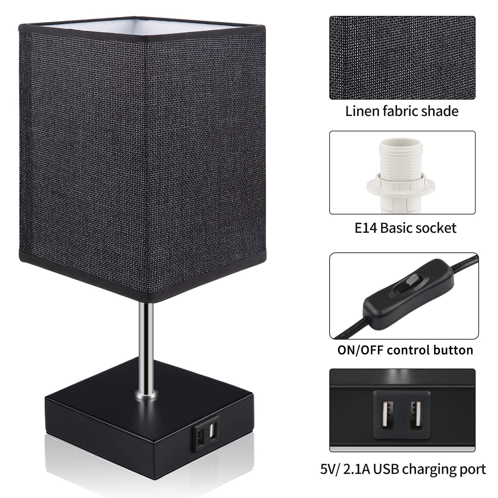 Lampada da scrivania a LED con 2 portapenne, visualizza ora, data e