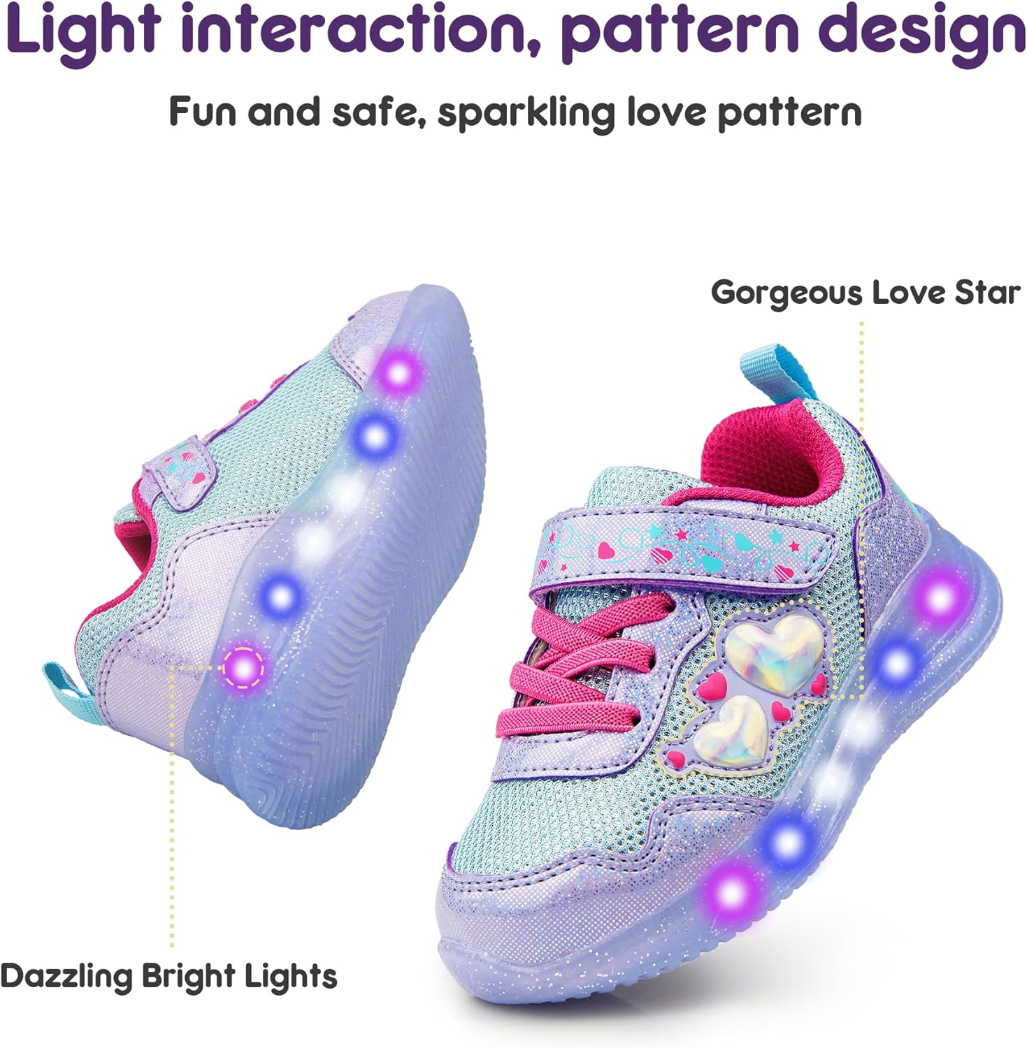 YESKIS Toddler Boys Girls Light Up Shoes LED Flashing Lightweight Mesh Breathable Adorable Running Sneakers for Toddler and Little Kid - Image 5