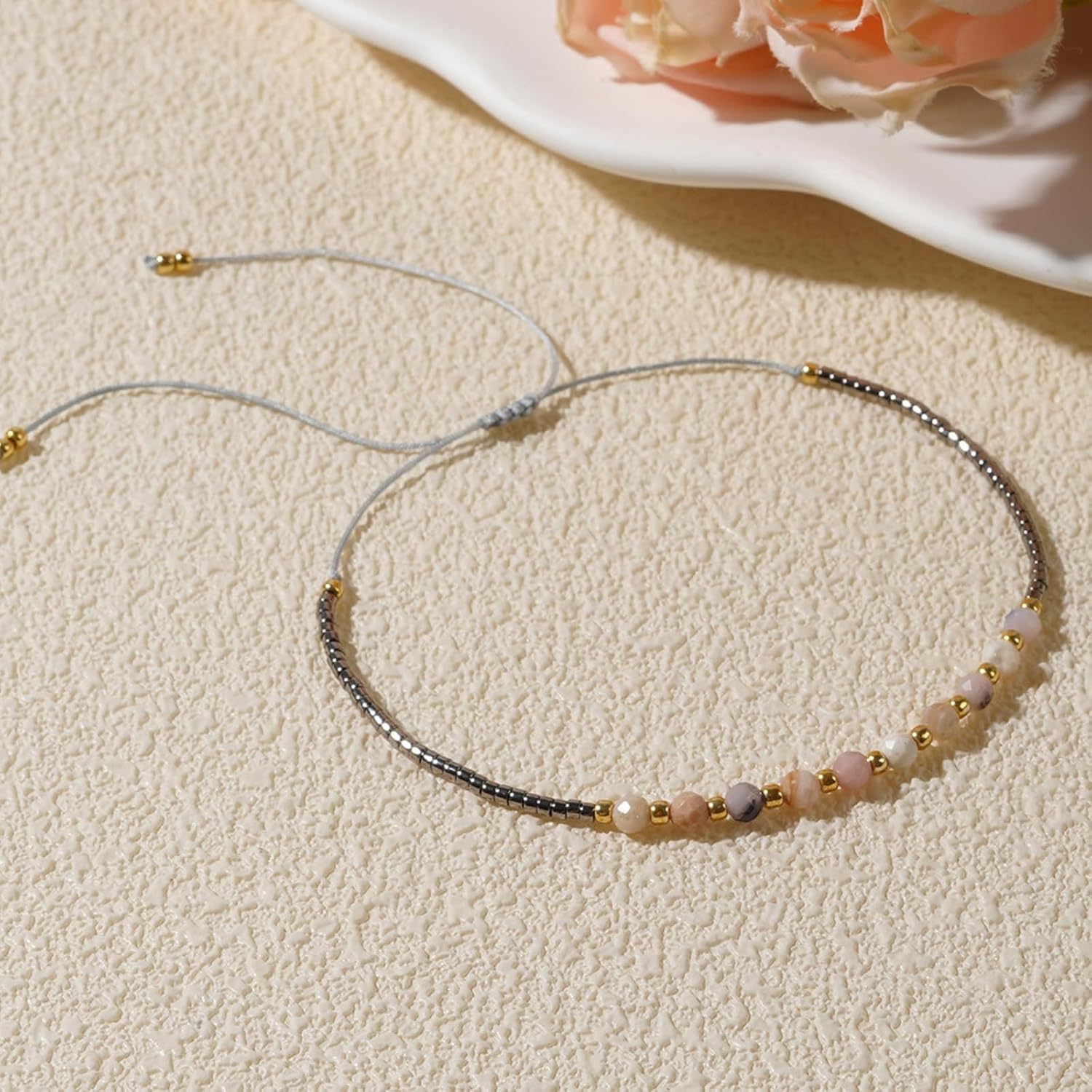 Anxiety Fidget Bracelet for Women Natural Stone Jewelry Triple Protection Calming Stress Relief Bracelet for Mental Balance and Relaxation Gifts - Image 3