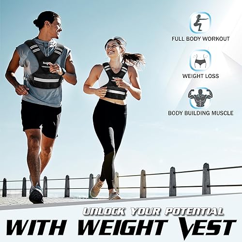 Miniatura 6 de Yes4All Adjustable Weighted Vest 11-20lbs with Reflective Strip, Large Weight Vest for Strength Training for Men & Women