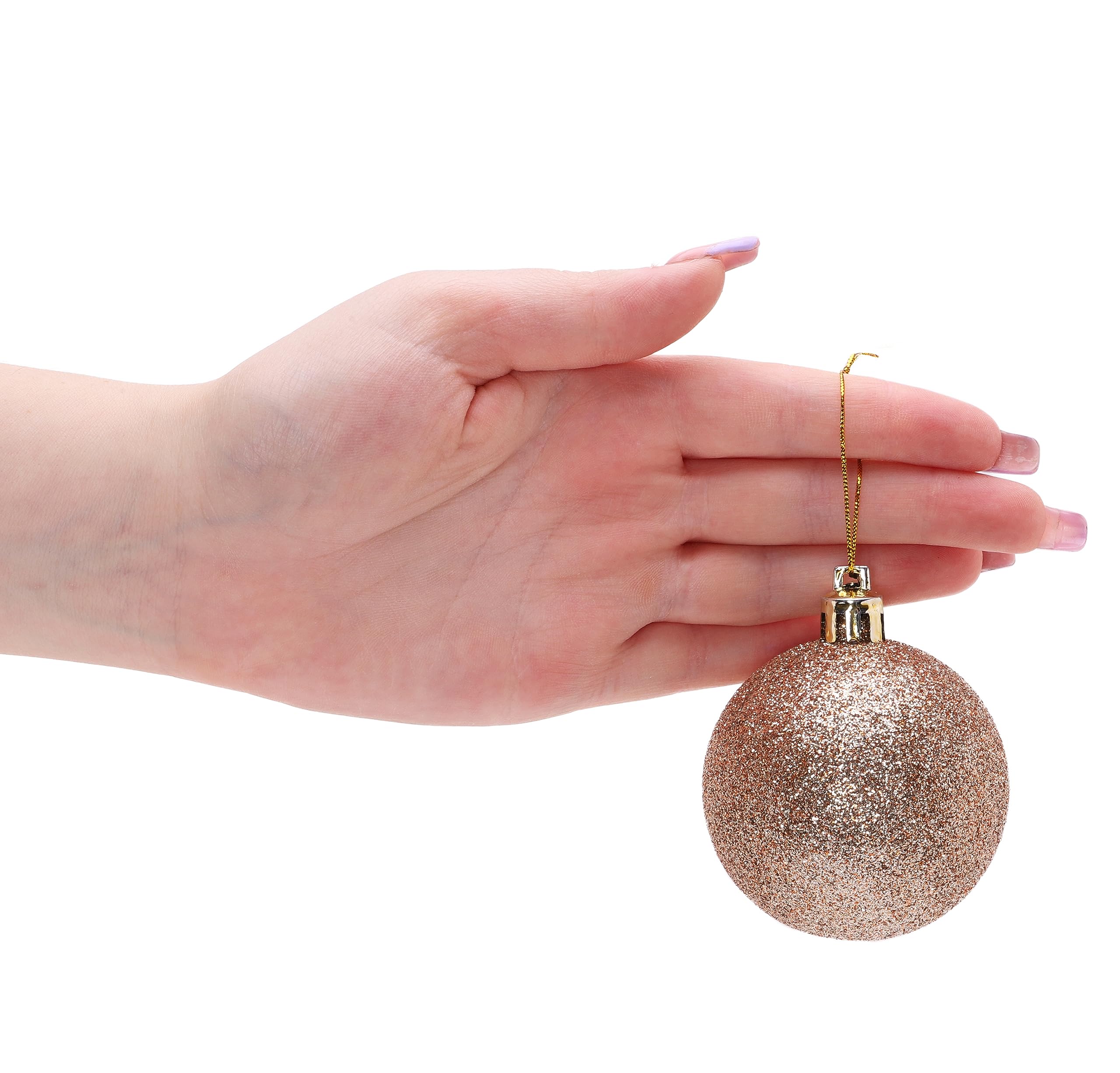 Bolas Navideñas Mate A Rayas X P.ink Con Forma De Purpurina | Meses Sin