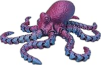 Vista 18 de 3D Printed Octopus - Customizable, Made to Order Articulated Animal Model (X-Large, Purple with Lime Green Tentacles)