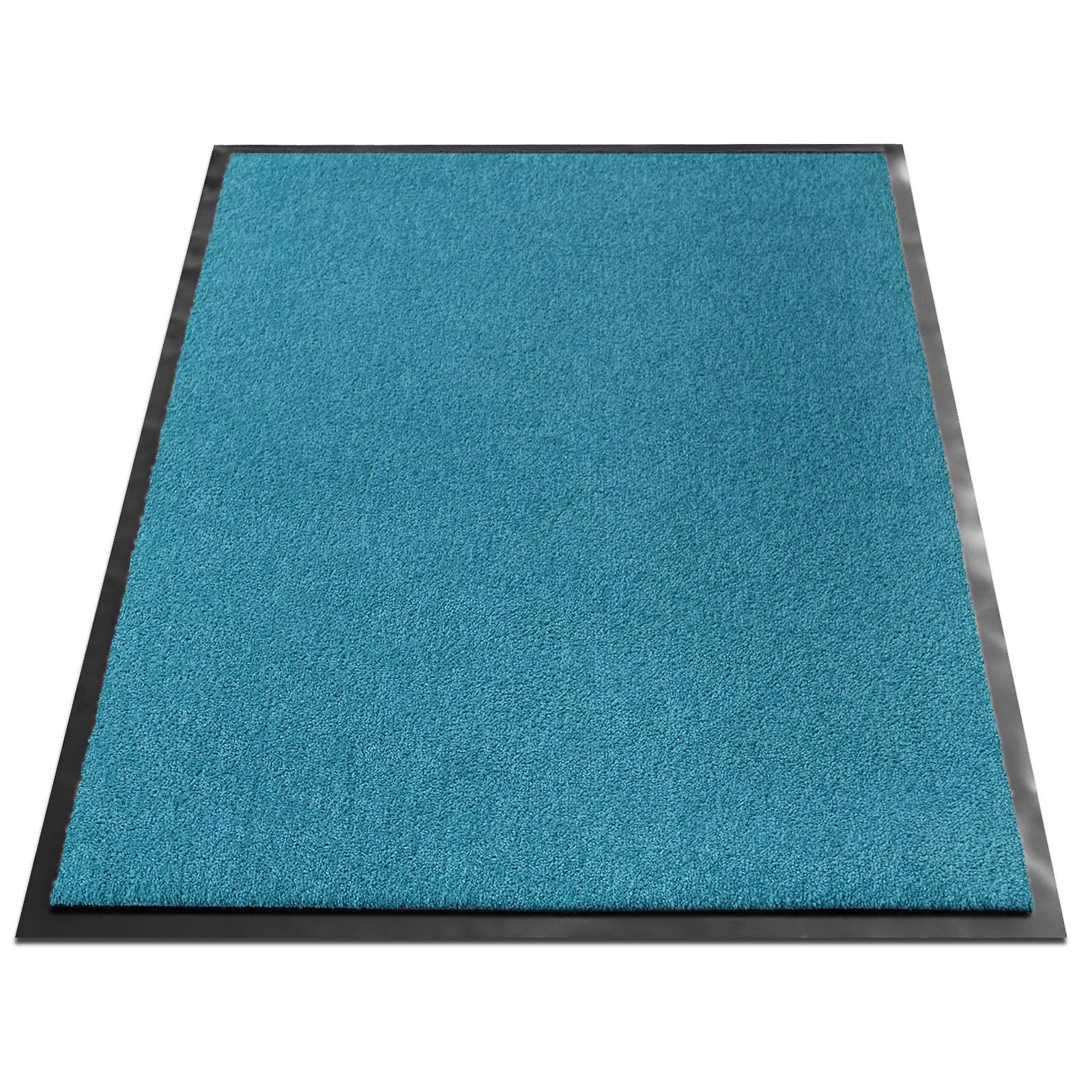 Floordirekt Schmutzfangmatte Monochrom | Fussmatte in 10 Größen & 8 Farben | Türmatte für innen & außen (40 x 60 cm, Türkis)