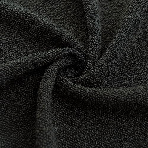 Miniatura 3 de ROMANDECO Boucle - Juego de 2 fundas de almohada decorativas para sofá, 18 x 18 pulgadas, color negro